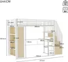 Letto a castello Flieks 90x200 cm con scrivania e scaffale, Anteprima dell’immagine prodotto 6