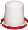 A white poultry drinker with a red base, isolated on a white background. Anteprima dell’immagine prodotto
