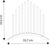 A line drawing of a Christmas light arch with dimensions indicated. Produktbild-Vorschau