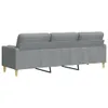 Sofa 3-Sitzer mit Zierkissen Hellgrau 210 cm Stoff Produktbild-Vorschau 5