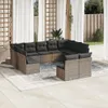 vidaXL 11-tlg. Garten-Sofagarnitur mit Kissen Grau Poly Produktbild-Vorschau 2