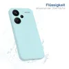 A light blue phone case is shown with water splashing around it, suggesting water resistance. Produktbild-Vorschau