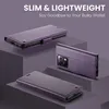A marketing image showcasing a purple leather wallet-style phone case for a Xiaomi Redmi Note 13 Pro 5G, displayed on purple geometric platforms. Produktbild-Vorschau