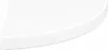 A close-up view of a white corner shelf. Voir les images du produit