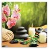 Leinwandbild orchideen-kerzen und zen-steine 60x60 cm Feeby Produktbild-Vorschau 3