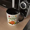 Hallo Herbst Kaffeebecher Schwarz mit hübschen Kürbissen Produktbild-Vorschau 5