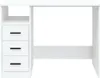 A white desk with three drawers on the left side, against a white background. Produktbild-Vorschau