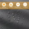 A close-up of a dark gray fabric with water droplets on it, with a banner at the top showing icons and German text. Produktbild-Vorschau