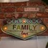 Insegna in metallo RETRO LED Welcome Family insegna Anteprima dell’immagine prodotto 5