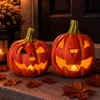 Kürbis-Laternen als LED Halloween-Deko Windlichter 2er Set Produktbild-Vorschau 1