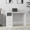 vidaXL Písací stôl so zásuvkami biely 102x50x76 cm z Náhľad obrázku produktu 2