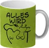 Alles wir KUHt Glitzer-Kaffeebecher in grün zum Thema Produktbild-Vorschau 1