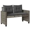 4-tlg. Garten-Sofagarnitur mit Kissen Grau Poly Rattan Glas Produktbild-Vorschau 3