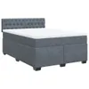 Boxspringbett mit Matratze Dunkelgrau 140x200 cm Samt Produktbild-Vorschau 1