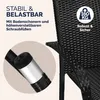 CASARIA® Lot de 4 Chaise Salle a Manger en Polyrotin Noir Voir les images du produit 3