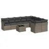 vidaXL 10-tlg. Garten-Sofagarnitur mit Kissen Grau Poly Produktbild-Vorschau 1
