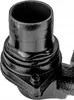 A close-up view of a black metal pump component with a ribbed hose connection. Náhled obrázku produktu