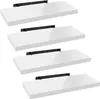 Four white floating shelves with black brackets are displayed against a white background. Produktbild-Vorschau
