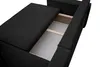A close-up view of the open storage compartment of a black sofa. Produktbild-Vorschau