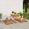 vidaXL Klappregal 3 Böden Braun 70x31x63 cm Massivholz Produktbild-Vorschau 3