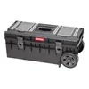 A black rolling toolbox with gray wheels and accents, shown from a side-angle against a white background. Náhled obrázku produktu