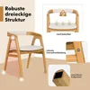 A marketing image showcasing a bamboo chair with various feature callouts. Produktbild-Vorschau