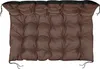 A brown tufted cushion with black trim, lying flat on a white background. Anteprima dell’immagine prodotto