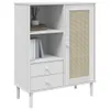 vidaXL Highboard SENJA Rattan-Optik Weiß 90x40x112 cm Produktbild-Vorschau 3