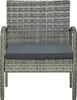 vidaXL Gartenstuhl mit Kissen Poly Rattan Grau Produktbild-Vorschau 1