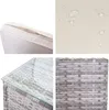 A collage of four close-up images showing details of a poly-rattan furniture set. Podgląd zdjęcia produktu