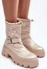 Damen-Stiefel Mit Massiver Sohle Und Flachem Absatz Beige Produktbild-Vorschau 8