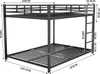 A diagram of a bunk bed with dimensions labeled. Voir les images du produit