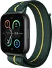 A close-up shot of a smartwatch with a green and yellow striped band, displaying various health and time metrics on its screen. Anteprima dell’immagine prodotto