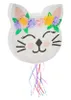 Kattentuut-piñata met bloemen, afmetingen 33 x 35 x 7,5 cm, Productafbeelding-voorbeeld 1
