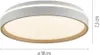A white LED ceiling lamp with a beige accent ring, shown with dimensions indicated by text overlays. Anteprima dell’immagine prodotto
