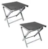 2er Garten Klapphocker Fußhocker Aluminium Textilen Anthrazit Produktbild-Vorschau