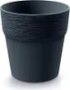 A dark gray plant pot is shown against a white background. Podgląd zdjęcia produktu