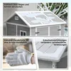 Grauer Kunststoff-Gartenschuppen mit Fenster und Produktbild-Vorschau 9