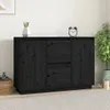 Sideboard Schwarz 111x34x75 cm Massivholz Kiefer Produktbild-Vorschau 2