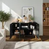 Sideboard 'Nand' mit 3 Türen 120 x 40 x 76 cm Schwarz Produktbild-Vorschau 5