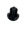 A black plastic cap or stopper is shown against a white background. Produktbild-Vorschau