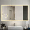 Badspiegel mit Beleuchtung 120x70 cm Uhr, 3X LED Make-up Produktbild-Vorschau 3