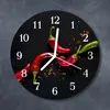 Glasuhr Wanduhr Küchenuhr Echt-Glas 30fi cm Chilischoten Produktbild-Vorschau 2