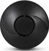 A close-up, top-down view of a black, circular smoke detector. Voir les images du produit