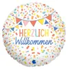 Folienballon Herz 45cm Herzlich Willkommem Produktbild-Vorschau 2