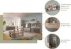 A living room scene featuring a large modular furniture set, with close-up insets highlighting specific features. Produktbild-Vorschau
