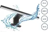 A black LED light fixture with water splashing around it, with feature callouts in circles on the right. Produktbild-Vorschau