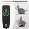 A remote control for a recliner chair and diagrams illustrating its functions. Produktbild-Vorschau