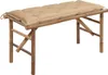 Möbel Klappbare Gartenbank mit Auflage 118 cm Bambus - Produktbild-Vorschau 1
