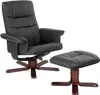 Fauteuil relax avec pied en croix - noir/marron Voir les images du produit 1